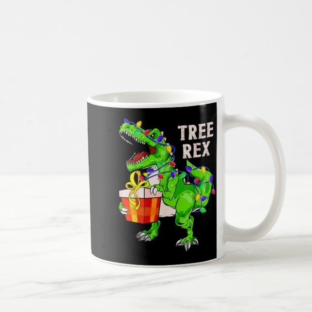 Christmas Dinosaur Shirt Tree Rex Pajamas Xmas Men Kaffeetasse (Rechts)