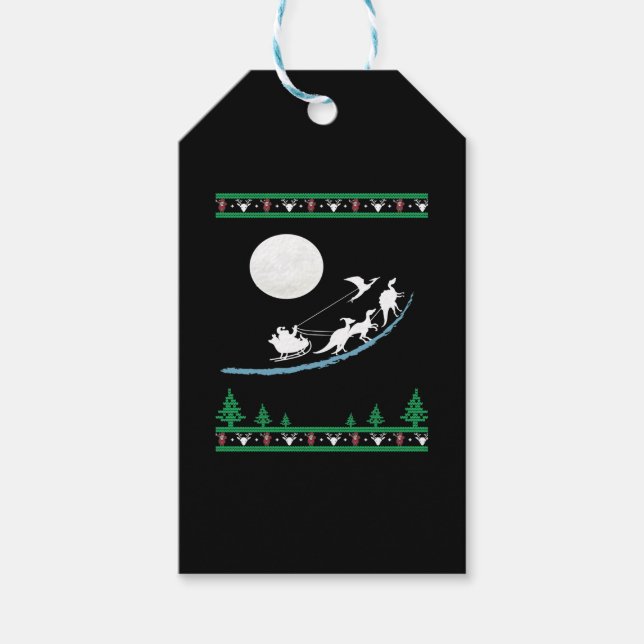 Christmas Dinosaur Sleigh Ride Shirt Xmas T-Rex Ch Geschenkanhänger (Vorderseite)
