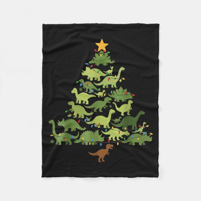 Christmas Dinosaur Tree Rex Pajamas Men Boys Kids  Fleecedecke (Vorderseite)