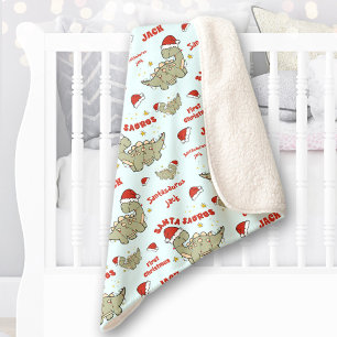 Christmas Dinosaurier Santasaurus Name Blue Baby Sherpadecke
