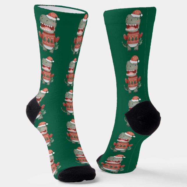 Christmas Dinosaurier Socken (Gewinkelt)