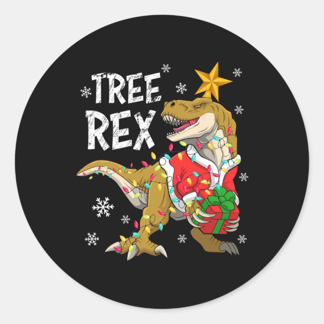 Christmas Dinosaurier Tree Rex Pajamas Men Boys Ki Runder Aufkleber (Vorderseite)