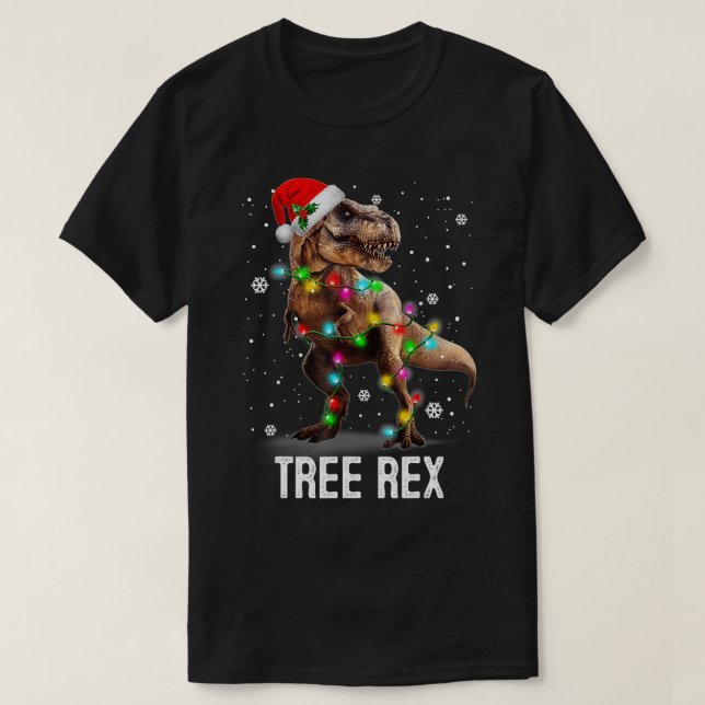 Christmas Dinosaurier Tree Rex Pajamas Men Boys Xm T-Shirt (Design vorne)
