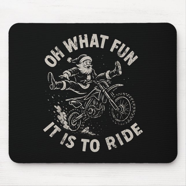 Christmas Dirt Bike Santa Motocross Born To Sleigh Mousepad (Vorne)