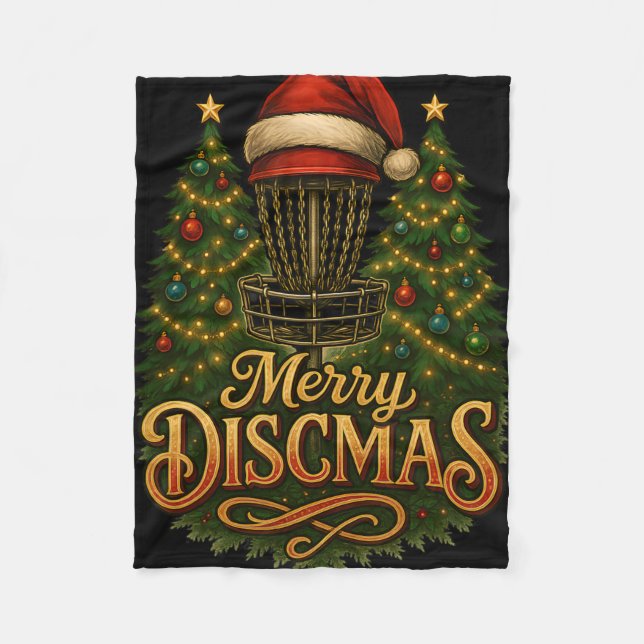 Christmas Disc Golf Merry Discmas  Fleecedecke (Vorderseite)