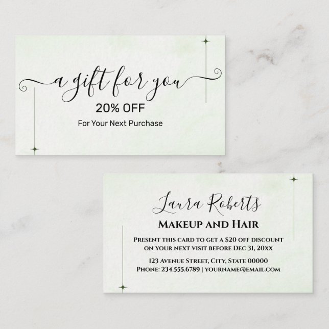 Christmas Discount Card – Festive Holiday Savings Rabattkarte (Vorne/Hinten)