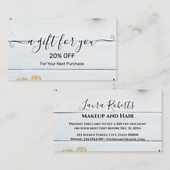 Christmas Discount Card – Festive Holiday Savings Rabattkarte (Vorne/Hinten)