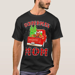 Christmas Doberman Mama Hat Santa Truck T-Shirt