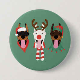 Christmas Dobermann Hunde Button