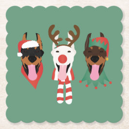 Christmas Dobermann Hunde Untersetzer