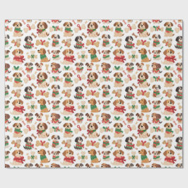 Christmas Dog And Gift Bone Colourful Xmas Geschenkpapier