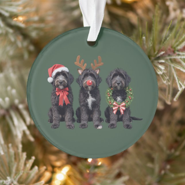 Christmas Dog Black Goldendoodle Doodle Mom Winter Ornament (Baum)