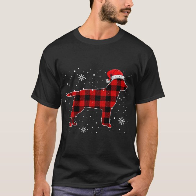 Christmas Dog Buffalo Plaid, Christmas Labrador T-Shirt (Vorderseite)
