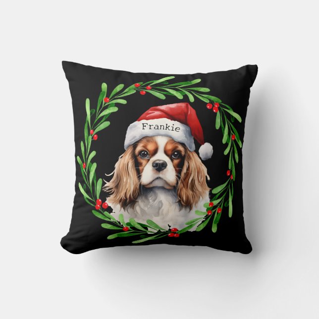 Christmas Dog Cavalier King Charles Spaniel Pet Kissen (Vorderseite)