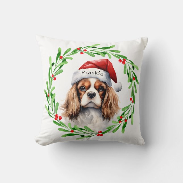 Christmas Dog Cavalier King Charles Spaniel Pet Kissen (Vorderseite)