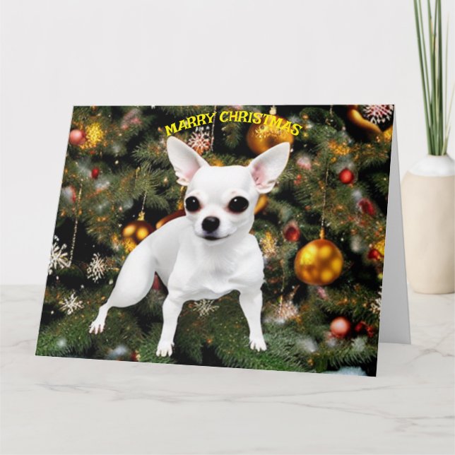 Christmas Dog Chihuahua Karte (Vorderseite)