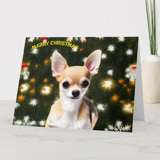 Christmas Dog Chihuahua Karte (Vorderseite)