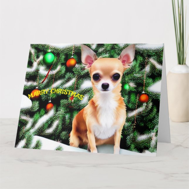 Christmas Dog Chihuahua Karte (Vorderseite)
