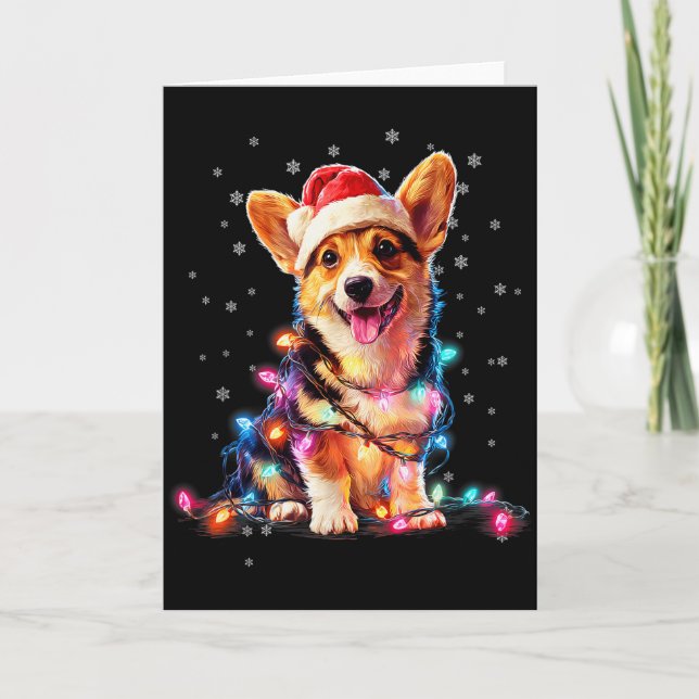 Christmas Dog Corgi Santa Xmas Women Men Kids  Karte (Vorderseite)
