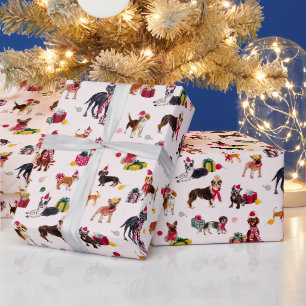 CHRISTMAS DOG CUTENESS CREAM GESCHENKPAPIER