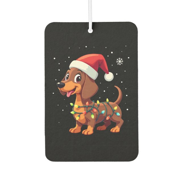 Christmas Dog Dachshund Santa Xmas Wiener 3 Autolufterfrischer (Vorderseite)