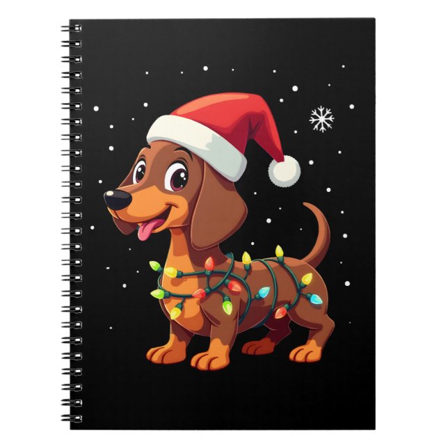 Christmas Dog Dachshund Santa Xmas Wiener 3 Notizblock (Vorderseite)