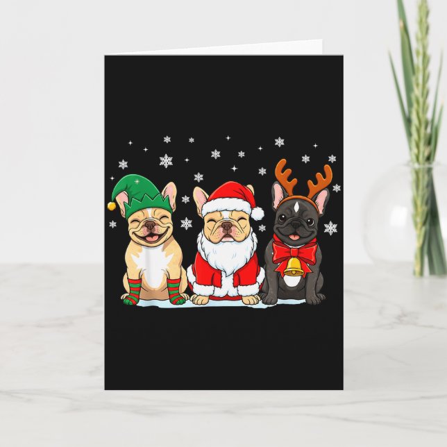 Christmas Dog French Bulldog Xmas Dog Lover Men Wo Karte (Vorderseite)