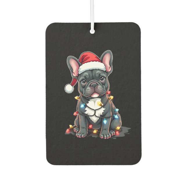 Christmas Dog French Bulldog Xmas Frenchie 3 Autolufterfrischer (Vorderseite)