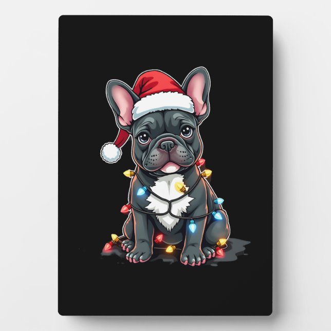 Christmas Dog French Bulldog Xmas Frenchie 3 Fotoplatte (Vorderseite)