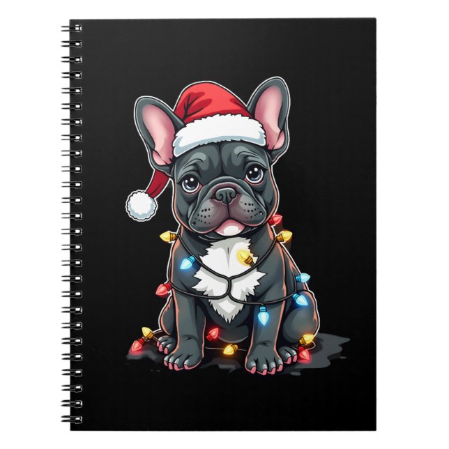 Christmas Dog French Bulldog Xmas Frenchie 3 Notizblock (Vorderseite)