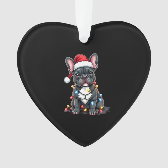 Christmas Dog French Bulldog Xmas Frenchie 3 Ornament (Vorderseite)