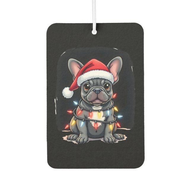 Christmas Dog French Bulldog Xmas Frenchie Men Wom Autolufterfrischer (Vorderseite)