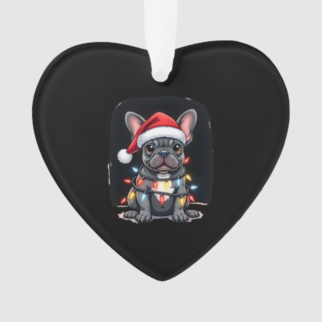 Christmas Dog French Bulldog Xmas Frenchie Men Wom Ornament (Vorderseite)