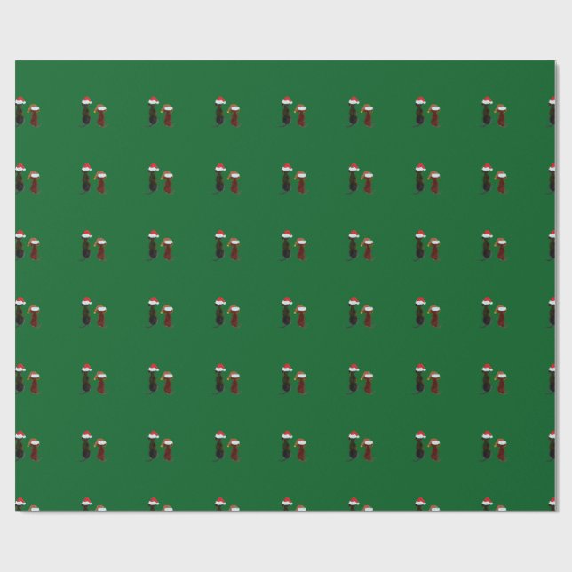 christmas dog geschenkpapier (Flach)