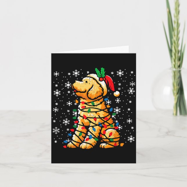 Christmas Dog Goldendoodle Santa Cute Xmas Men Wom Karte (Vorderseite)