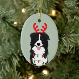 Christmas Dog Happy Pawlidays Keramik Ornament