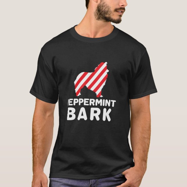 Christmas Dog Peppermint Bark Shetland Sheepdog Fu T-Shirt (Vorderseite)