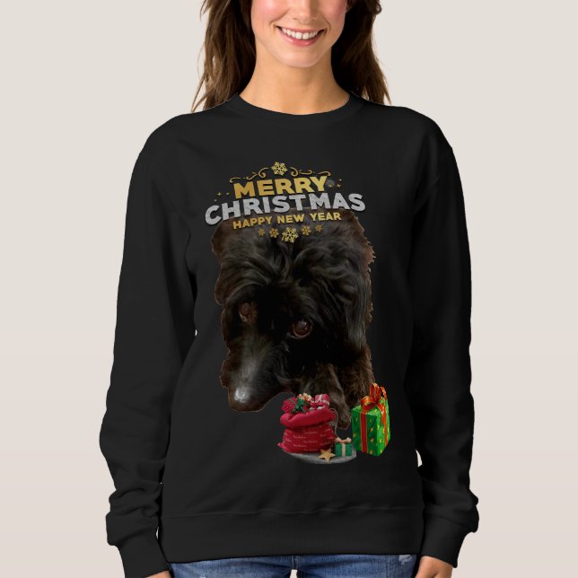 Christmas Dog Poodle Doodle Sweatshirt (Vorderseite)