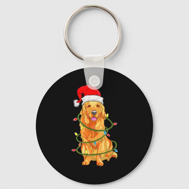 Christmas Dog Shirt, Christmas Golden Retriever Pa Schlüsselanhänger (Vorderseite)