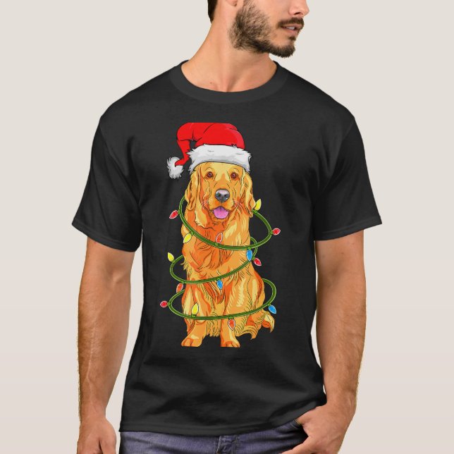 Christmas Dog Shirt, Christmas Golden Retriever Pa T-Shirt (Vorderseite)