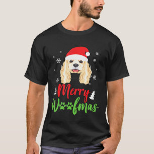 Christmas Dog Spaniel Merry Woofmas T-Shirt
