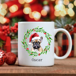 Christmas Dog Tan Frenchie French Bulldog Kaffeetasse