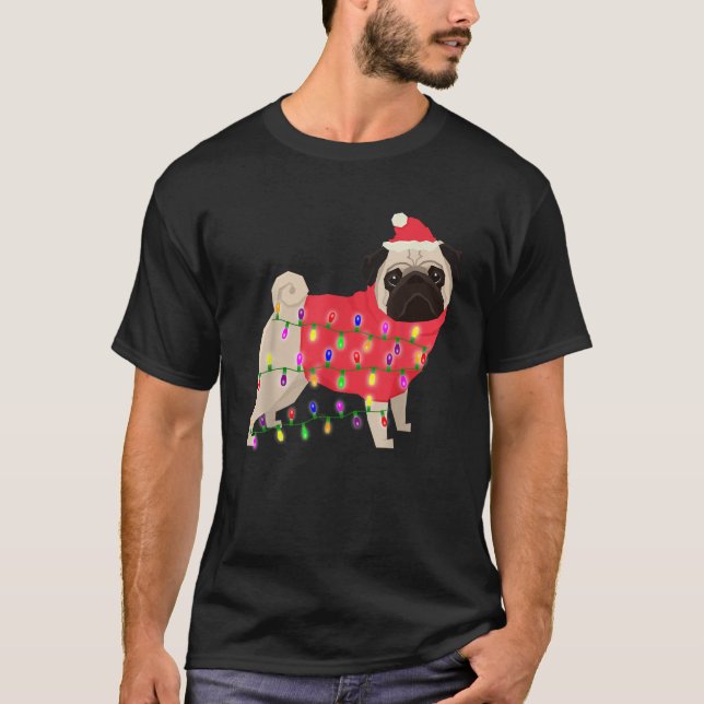 Christmas Dog Xmas Lights  T-Shirt (Vorderseite)