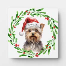 Christmas Dog Yorkie Yorkshire Terrier Holidays Fotoplatte