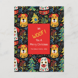 Christmas Dogs Cute Holiday Postcard Feiertagspostkarte