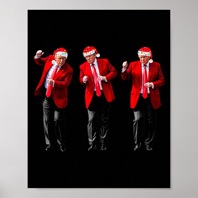 Christmas Donald Trump President 2024 Dancing Funn Poster (Vorne)