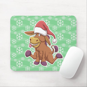Christmas Donkey Cartoon Mousepad