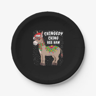 Christmas Donkey Funny American Italian Xmas Gift Pappteller