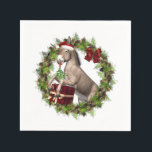 Christmas Donkey Santa White Cocktail Napkin Serviette<br><div class="desc">Italienischer Donkey Santa in Kranz Urlaub Cocktail Servietten! Diese hübschen Servietten haben einen Esel mit einer Weihnachtsmannmütze, der einen kleinen Kranz vor dem Kranz hält! Dies ist eine wunderbare Ergänzung zu Ihrem Weihnachtsgeschmack und Ihren Feiertagen! Für mehr tolle Gegenstände mit diesem Kunstdesign oder italienische Weihnachtskarten, Wohngestaltung und Geschenke besuchen Sie...</div>