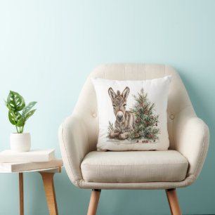 Christmas Donkey Throw Kissen